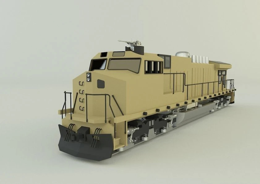 Armored locomotive train 3D Model .c4d .max .obj .3ds .fbx .stl .blend 