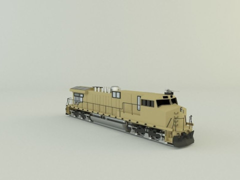 Armored locomotive train Model 3D