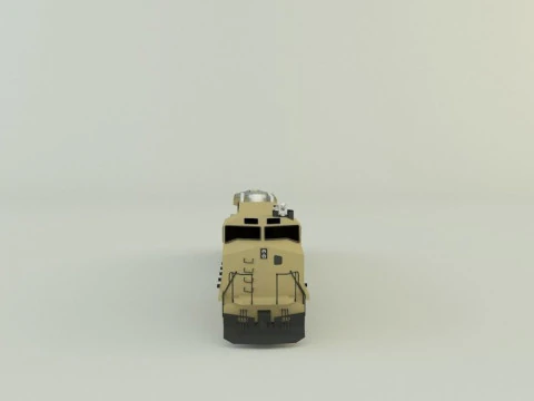 Armored locomotive train 3D Model