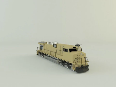 Armored locomotive train 3D Model
