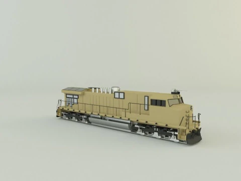 Armored locomotive train 3D Model