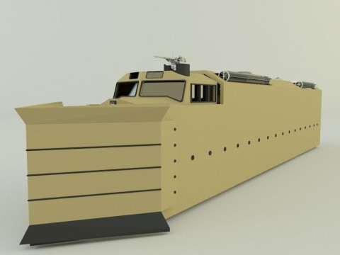 Armored locomotive train Model 3D