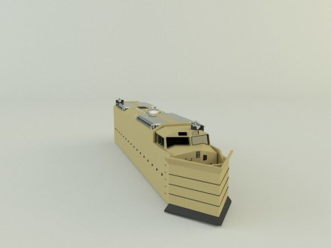 Armored locomotive train Model 3D