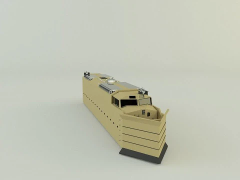 Armored locomotive train 3D Model