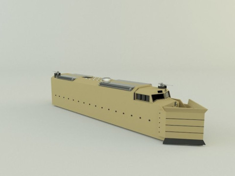 Armored locomotive train Model 3D