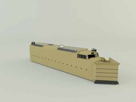 Armored locomotive train 3D Model
