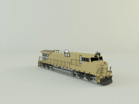 Armored locomotive train 3D Model