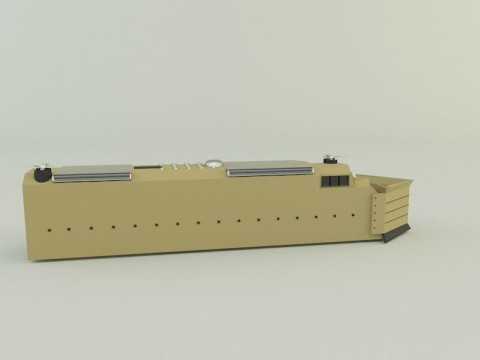 Armored locomotive train Model 3D