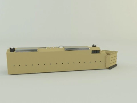 Armored locomotive train 3D Model