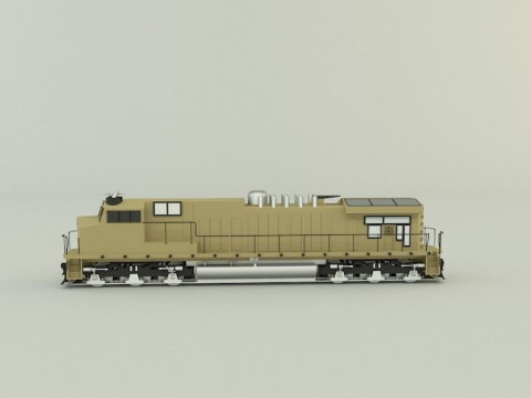 Armored locomotive train Model 3D