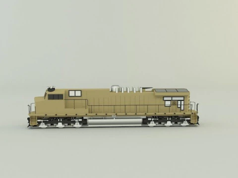 Armored locomotive train 3D Model
