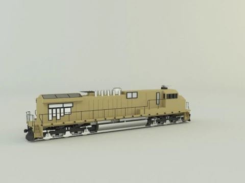 Armored locomotive train 3D Model