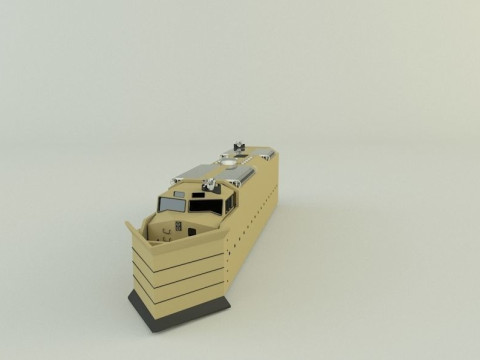 Armored locomotive train Model 3D