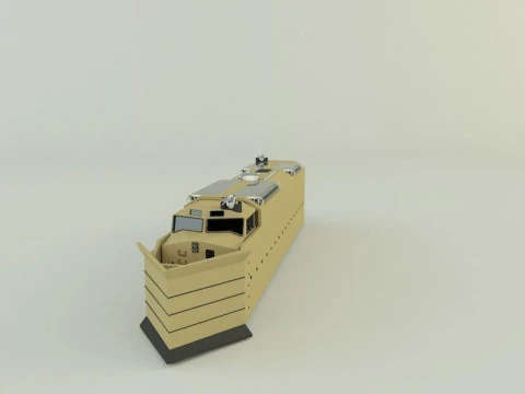 Armored locomotive train 3D Model