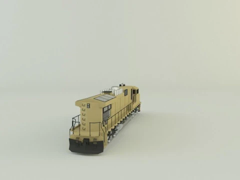 Armored locomotive train 3D Model