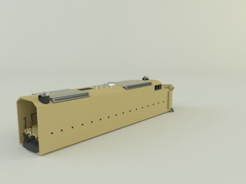 Armored locomotive train Model 3D