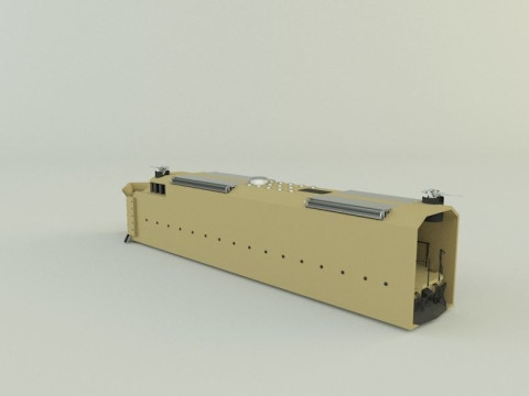 Armored locomotive train Model 3D