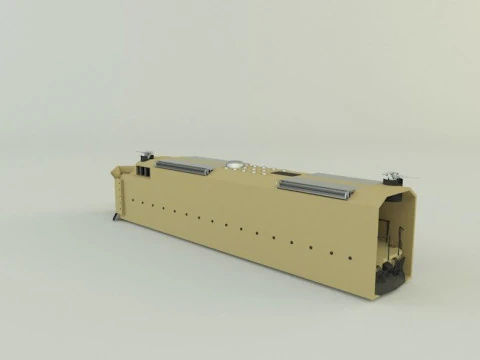Armored locomotive train 3D Model
