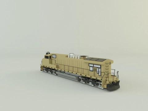 Armored locomotive train 3D Model