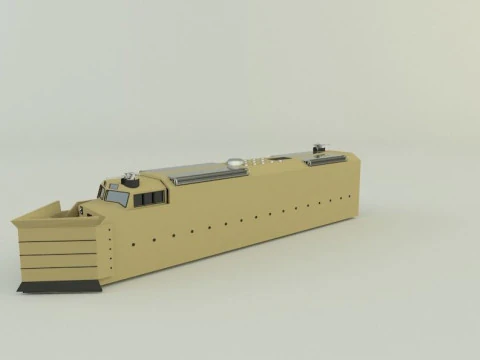 Armored locomotive train 3D Model