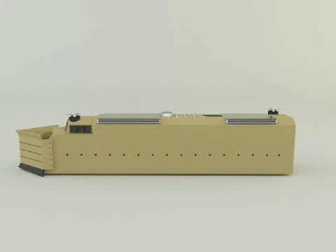 Armored locomotive train 3D Model