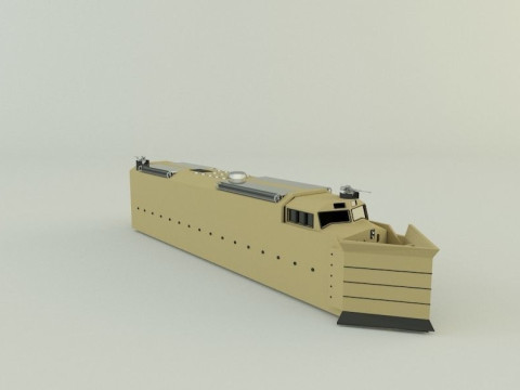 Armored locomotive train Model 3D