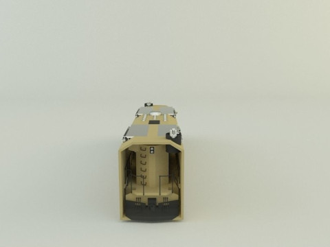 Armored locomotive train Model 3D