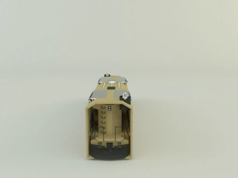 Armored locomotive train 3D Model