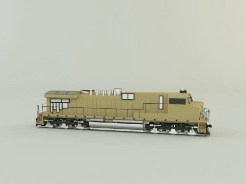 Armored locomotive train 3D Model