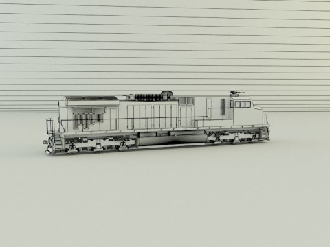Armored locomotive train Model 3D