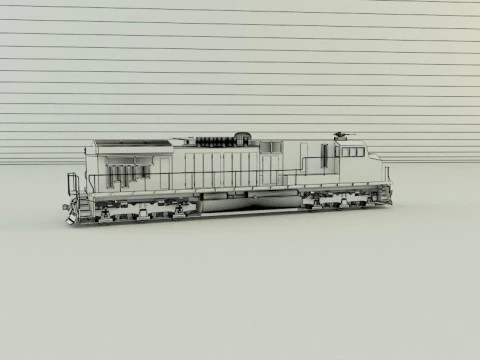 Armored locomotive train 3D Model