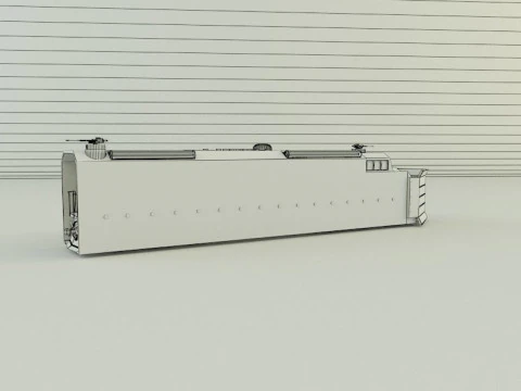 Armored locomotive train 3D Model