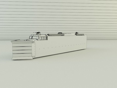 Armored locomotive train Model 3D