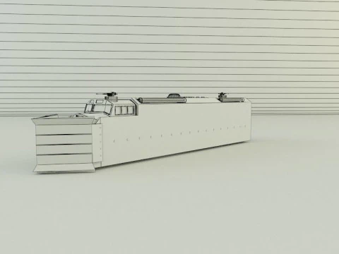 Armored locomotive train 3D Model