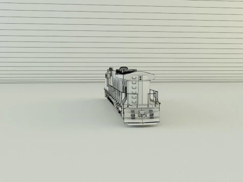 Armored locomotive train 3D Model