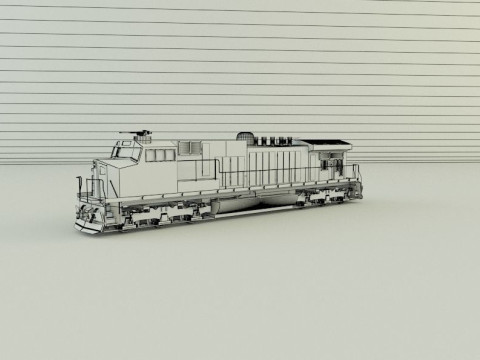Armored locomotive train Model 3D