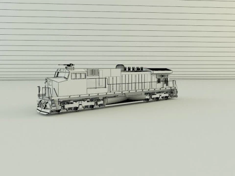 Armored locomotive train 3D Model