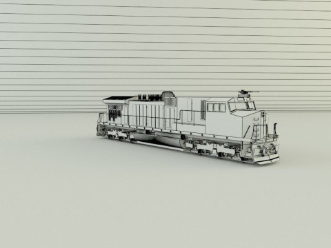 Armored locomotive train Model 3D