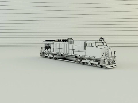 Armored locomotive train 3D Model