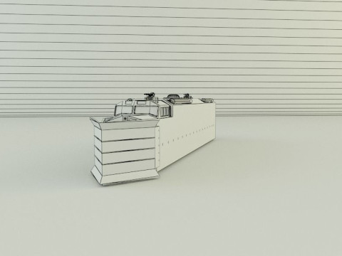 Armored locomotive train Model 3D