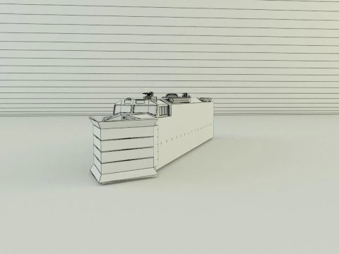 Armored locomotive train 3D Model