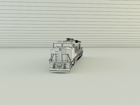 Armored locomotive train Model 3D