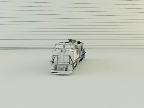 Armored locomotive train 3D Model