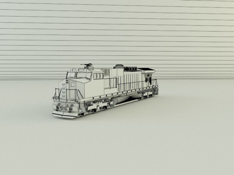 Armored locomotive train Model 3D