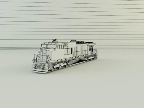 Armored locomotive train 3D Model
