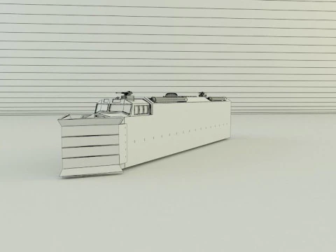 Armored locomotive train 3D Model