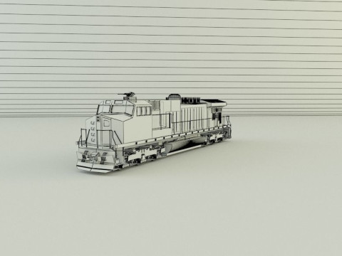 Armored locomotive train Model 3D