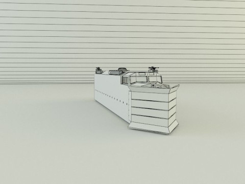 Armored locomotive train Model 3D