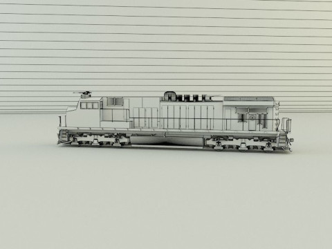 Armored locomotive train Model 3D