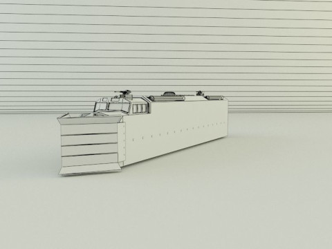 Armored locomotive train Model 3D